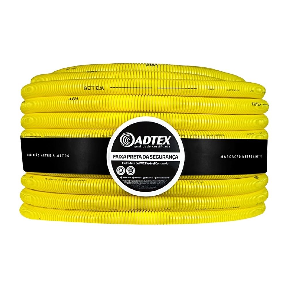 Conduite Corrugado Amarelo 3/4" x 25mts - Adtex | Casa Nova